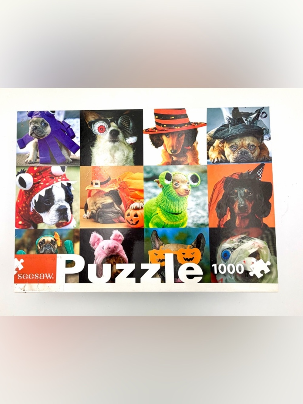 Seesaw 1000-Piece Hat Dogs Puzzle – Colorful Multi-Color Fun